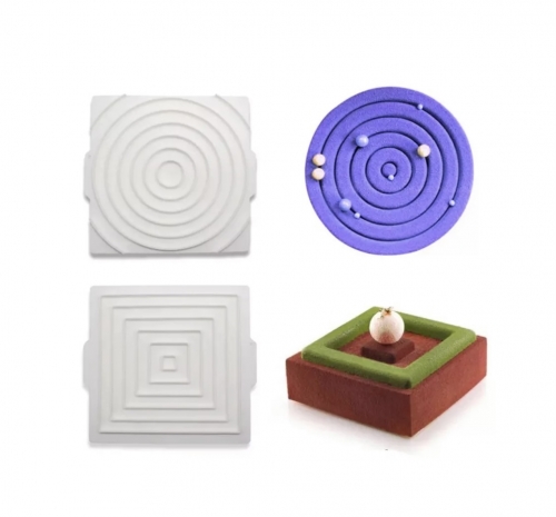 SZILIKON FORMA - KÉTOLDALAS  - NÉGYSZÖG ÉS KÖR 