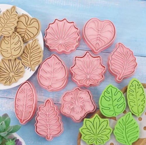 8 DB FONDANT - SÜTEMÉNY KISZÚRÓ - TRÓPUSI LEVELEK