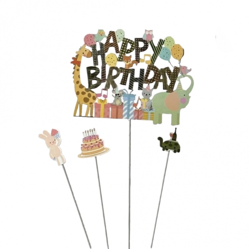 HAPPY BIRTHDAY BESZÚRÓ KIS ÁLLATOK - 4 DB