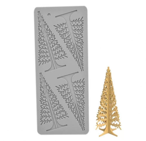 SZILIKON DEKOR, OSTYA, TUILE FORMA - 4 FENYŐFA