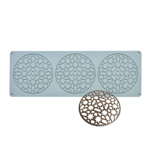 SZILIKON DEKOR, OSTYA, TUILE FORMA - 3 KÖR CSILLAGOK