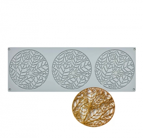 SZILIKON DEKOR, OSTYA, TUILE FORMA - 3 KÖR LEVELEK