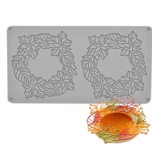 SZILIKON DEKOR, OSTYA, TUILE FORMA - 2 LEVÉL KOSZORÚ