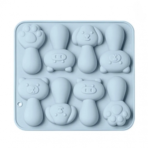 8 RÉSZES SZILIKON FORMA - MANCS, KISÁLLATOK