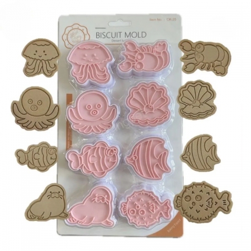 8 DB SÜTEMÉNY KISZÚRÓ ÉS NYOMDA - TENGERI ÁLLATOK 2