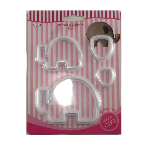 4 RÉSZES FONDANT KISZÚRÓ - ELEFÁNT