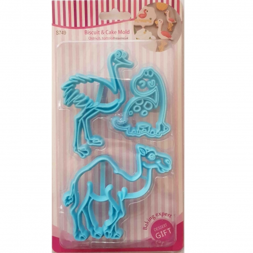 3 RÉSZES FONDANT KISZÚRÓ - STRUCC, TEVE, DÍNÓ