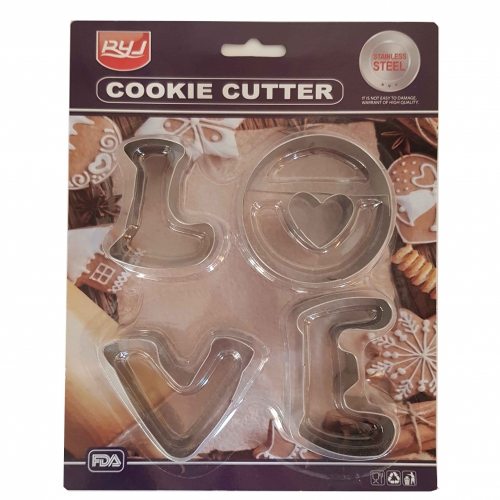 4 DARABOS FÉM SÜTEMÉNYKISZÚRÓ - LOVE