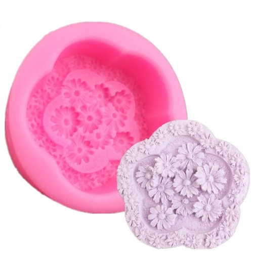 SZILIKON FONDANT MINTÁZÓ - VIRÁGKOSZORÚ PÁRNA