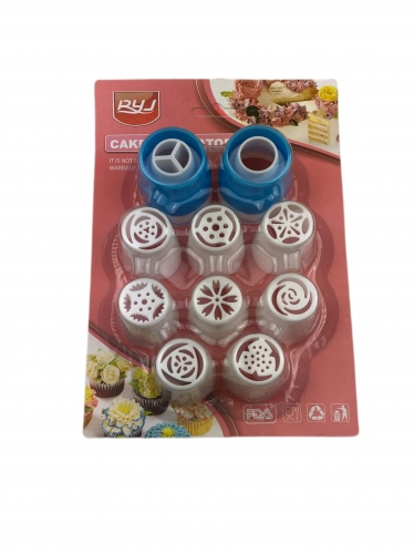 10 RÉSZES MŰANYAG OROSZ TÍPUSÚ DÍSZÍTŐCSŐ SZETT 