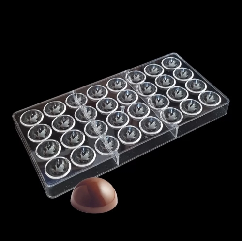 POLIKARBONÁT BONBON FORMA - 32 DB FÉLGÖMB 