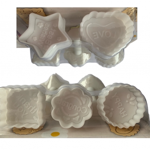 5 DB FONDANT KISZÚRÓ -SZÍV,CSILLAG,VIRÁG,KÖR,NÉGYZET