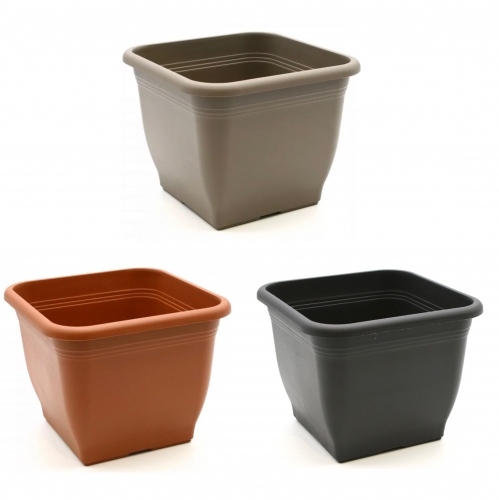 NÉGYSZÖGLETES  MŰANYAG VIRÁG CSERÉP - 33 CM