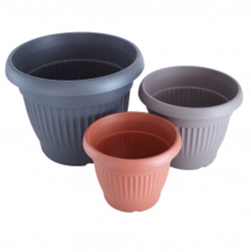 BORDÁS KEREK MŰANYAG VIRÁG CSERÉP - 25 CM