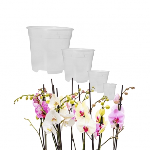 ÁTLÁTSZÓ MŰANYAG ORCHIDEA CSERÉP - 17 CM